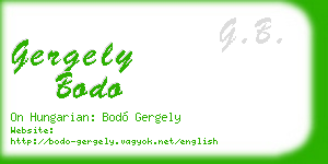gergely bodo business card